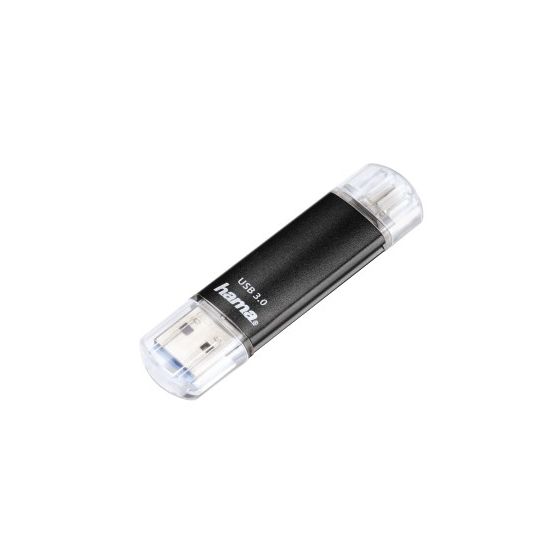 Hama 124001 Laeta Twin USB Type-A / Micro-USB Stick 128 GB  (Schwarz) f&uuml;r 35,99 Euro