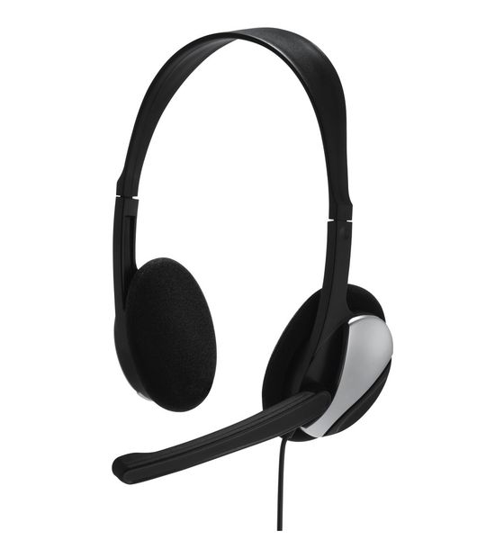 Hama 139900 Essential HS200 Ohraufliegender Kopfhörer Kabelgebunden  (Schwarz, Silber) f&uuml;r 9,99 Euro