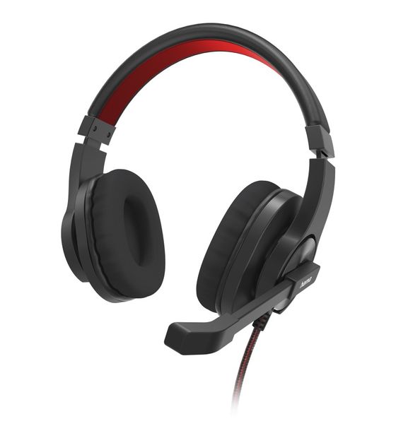 Hama 139937 HS-USB400 V2 Over Ear Kopfhörer Kabelgebunden USB Typ-A  (Schwarz, Rot) f&uuml;r 32,99 Euro