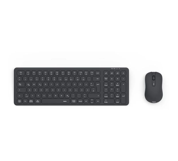 Hama 173006 WKM-300 Tastatur RF Wireless + Bluetooth 2.4 GHz  (Schwarz) f&uuml;r 39,99 Euro