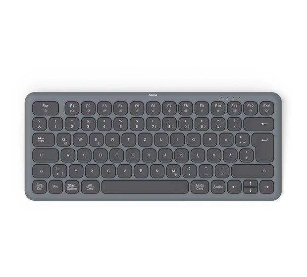 Hama 173059 WK-500 Heimbüro Tastatur RF Wireless + Bluetooth 2.4 GHz (Schwarz, Dunkles Grau) f&uuml;r 30,99 Euro