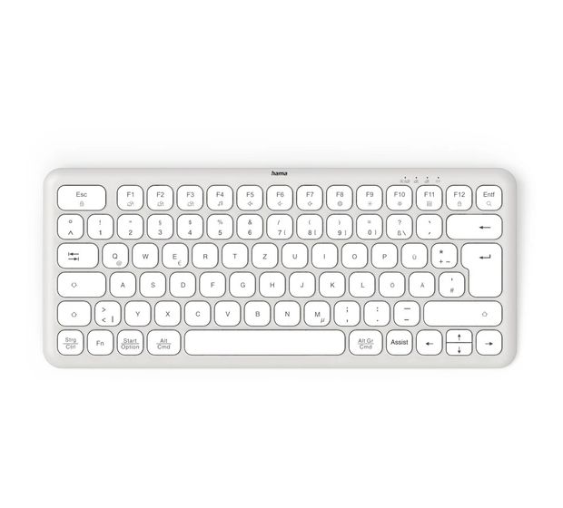 Hama 173060 WK-500 Heimbüro Tastatur RF Wireless + Bluetooth 2.4 GHz  (Grau, Weiß) f&uuml;r 30,99 Euro