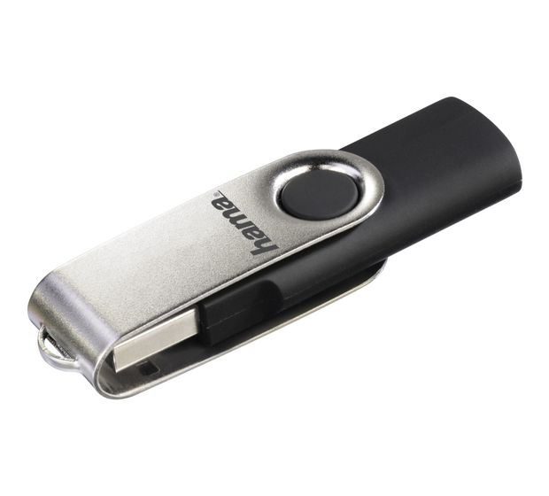 Hama 181059 Rotate USB Typ-A Stick 8 GB  (Schwarz, Silber) f&uuml;r 7,49 Euro