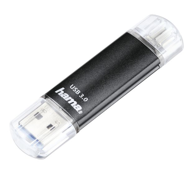 Hama 181099 Laeta Twin USB Type-A / Micro-USB Stick 128 GB  (Schwarz) f&uuml;r 27,99 Euro