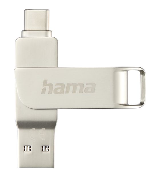 Hama 182489 C-Rotate Pro USB Type-A / USB Type-C Stick 32 GB  (Silber) f&uuml;r 17,49 Euro