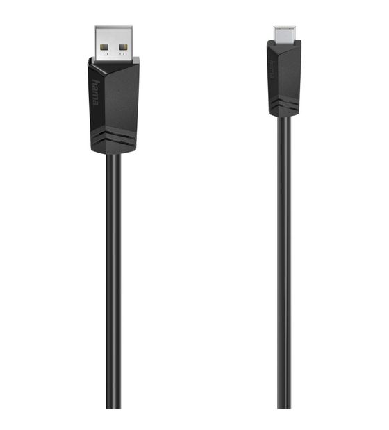 Hama 200605 0,48 Gbit/s Stecker Mini-USB B auf USB A 0,75 m  (Schwarz) f&uuml;r 8,99 Euro