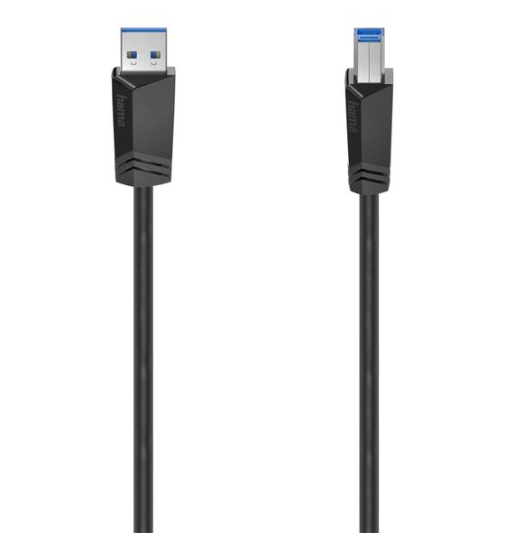 Hama 200625 5 Gbit/s Stecker USB A auf USB B 1,5 m  (Schwarz) f&uuml;r 14,99 Euro