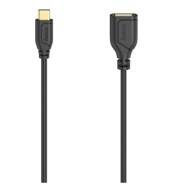 Hama 200638 Flexi-Slim 0,48 Gbit/s USB C auf USB A Weiblich 0,15 m  (Schwarz) f&uuml;r 11,99 Euro
