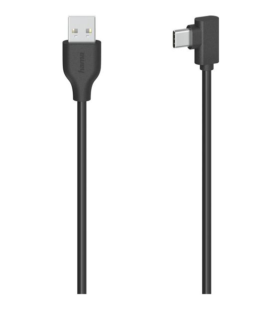 Hama 200646 0,48 Gbit/s Stecker USB A auf USB C Abgewinkelt 0,75 m  (Schwarz) f&uuml;r 11,49 Euro