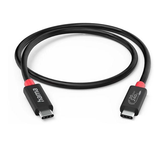 Hama 200788 20 Gbit/s Stecker USB C auf USB C 1 m  (Schwarz) f&uuml;r 39,99 Euro