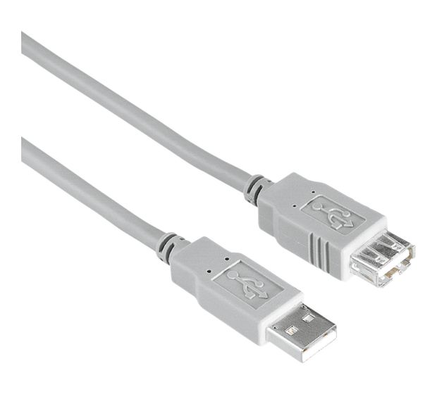 Hama 200906 0,48 Gbit/s Stecker USB A auf USB A Buchse 3 m  (Grau) f&uuml;r 5,99 Euro