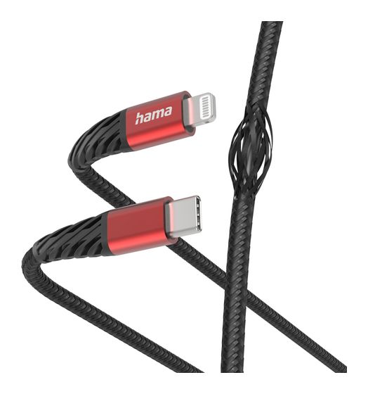 Hama 201541 Extreme Lightning auf USB C Männlich 1,5 m  (Schwarz, Rot) f&uuml;r 34,99 Euro