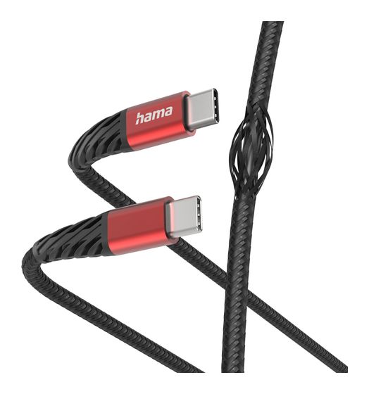 Hama 201542 Extreme 0,48 Gbit/s Stecker USB C auf USB C 1,5 m  (Schwarz, Rot) f&uuml;r 25,99 Euro