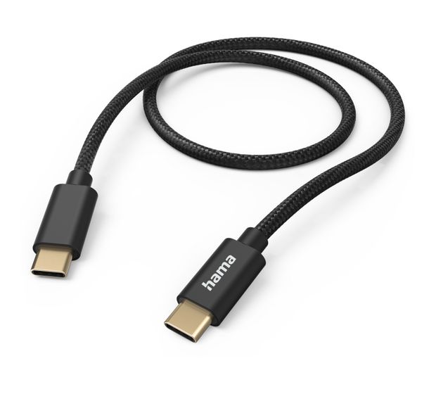 Hama 201547 Fabric 0,48 Gbit/s USB C auf USB C Männlich 1,5 m  (Schwarz) f&uuml;r 18,99 Euro