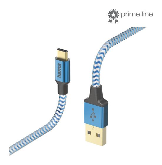 Hama 201558 Reflective 0,48 Gbit/s USB A auf USB C Männlich 1,5 m  (Blau) f&uuml;r 18,99 Euro