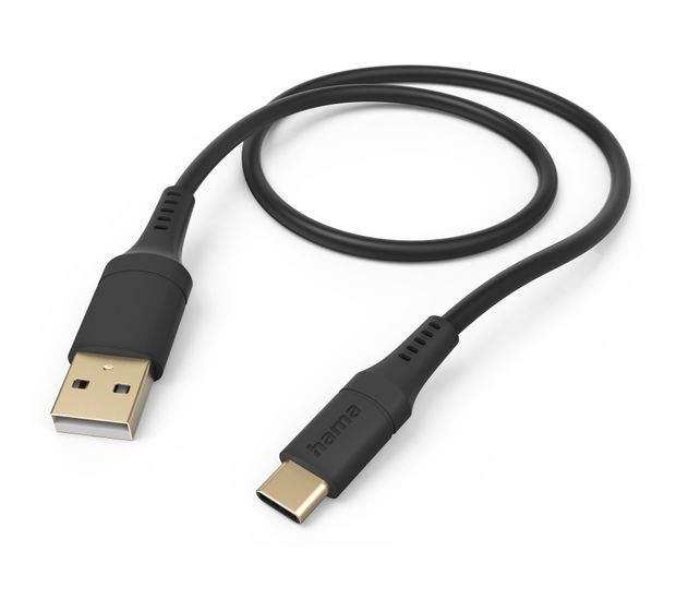 Hama 201570 Flexible 0,48 Gbit/s USB A auf USB C Männlich 1,5 m  (Schwarz) f&uuml;r 18,99 Euro
