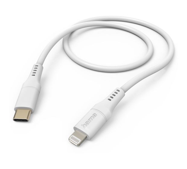 Hama 201574 Flexible Lightning auf USB C Männlich 1,5 m  (Weiß) f&uuml;r 29,99 Euro