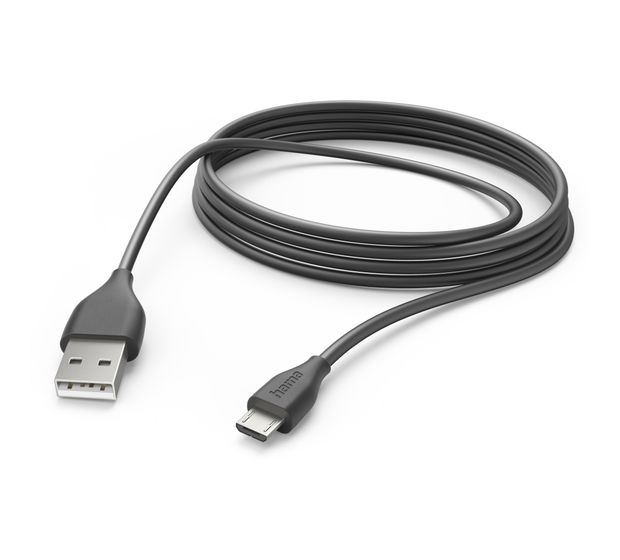Hama 201588 0,48 Gbit/s Stecker USB A auf Micro-USB B 3 m  (Schwarz) f&uuml;r 18,99 Euro
