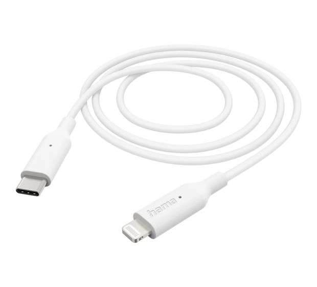 Hama 201598 Lightning auf USB C Männlich 1 m  (Weiß) f&uuml;r 19,99 Euro