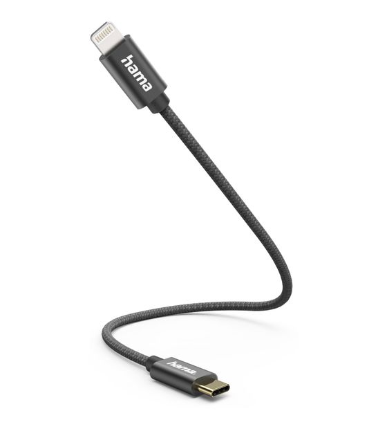 Hama 201601 Lightning auf USB C Männlich 0,2 m  (Schwarz) f&uuml;r 24,99 Euro