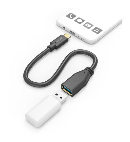 Hama 201605 5 Gbit/s USB C auf USB A Weiblich 0,15 m  (Schwarz) f&uuml;r 17,99 Euro