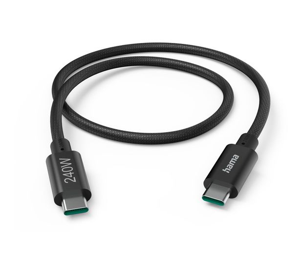 Hama 201702 5 Gbit/s Rundkabel USB C auf USB C Männlich bis 240 W 1,5 m  (Schwarz) f&uuml;r 27,99 Euro