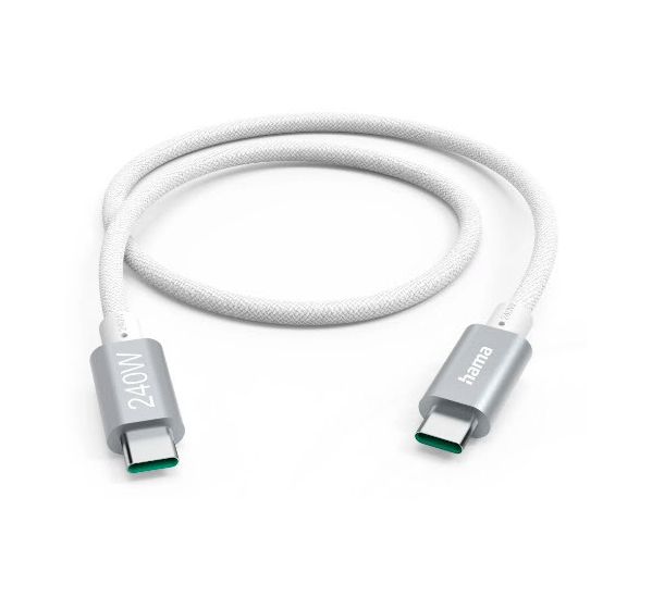 Hama 201721 Full-Featured 5 Gbit/s Stecker USB C auf USB C bis 240 W 1,5 m  (Weiß) f&uuml;r 27,99 Euro