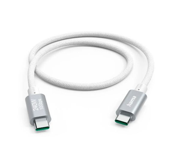 Hama 201724 10 Gbit/s Stecker USB C auf USB C bis 240 W 1,5 m  (Weiß) f&uuml;r 29,99 Euro
