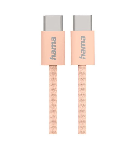 Hama 201727 Fabric 0,48 Gbit/s Stecker USB C auf USB C 1 m  (Orange) f&uuml;r 18,99 Euro