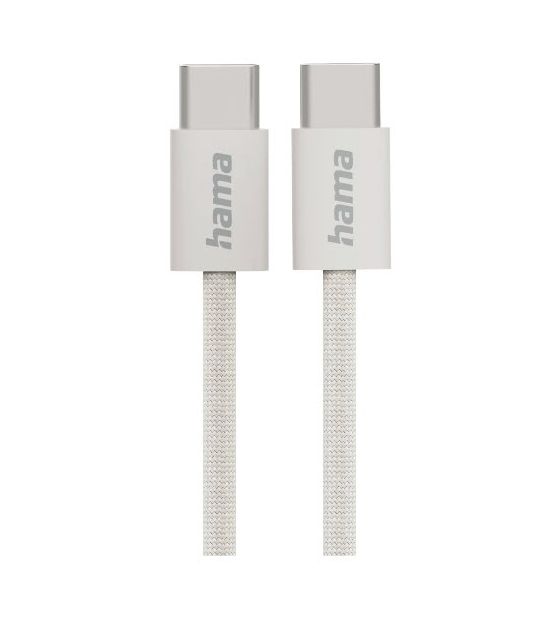 Hama 201728 Fabric 0,48 Gbit/s Stecker USB C auf USB C 1 m  (Grau) f&uuml;r 18,99 Euro