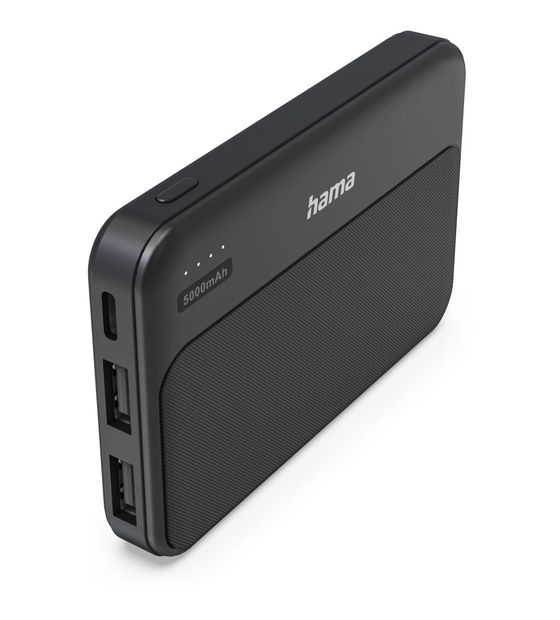 Hama 201769 Pocket 5 5000 mAh Powerbank USB Typ-C  (Anthrazit) f&uuml;r 12,99 Euro