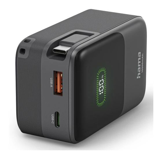 Hama 201784 Roll Up 10 10000 mAh Powerbank USB Typ-C  (Anthrazit) f&uuml;r 39,99 Euro