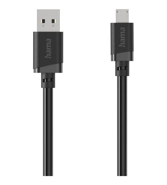 Hama 201804 0,48 Gbit/s Stecker USB A auf Micro-USB B 2 m  (Schwarz) f&uuml;r 9,99 Euro