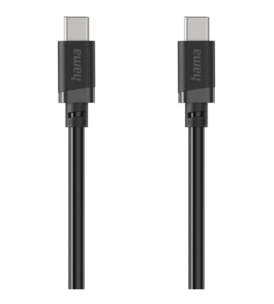 Hama 201808 0,48 Gbit/s Stecker USB C auf USB C 2 m  (Schwarz) f&uuml;r 14,99 Euro