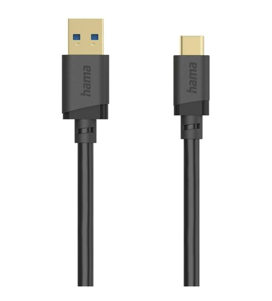 Hama 202005 5 Gbit/s Stecker Rundkabel USB A auf USB C 0,75 m  (Schwarz) f&uuml;r 13,99 Euro