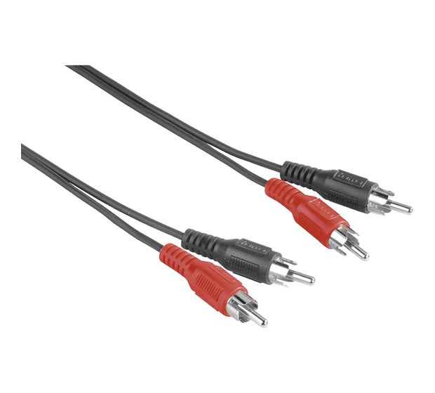 Hama 205085 Audio-Kabel Stecker 2x Cinch auf 2x Cinch 1,5 m  (Schwarz) f&uuml;r 4,99 Euro