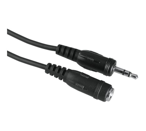Hama 205105 Audio-Kabel Stecker 3,5 mm Klinke auf 3,5 mm Klinke Buchse 5 m  (Schwarz) f&uuml;r 8,99 Euro