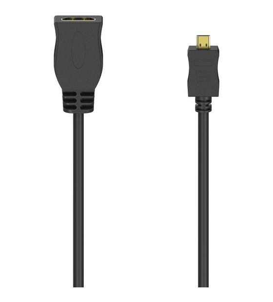 Hama 205168 10,2 Gbit/s Stecker Gerade HDMI auf HDMI Typ A (Standard) Buchse 0,1 m  (Schwarz) f&uuml;r 14,99 Euro
