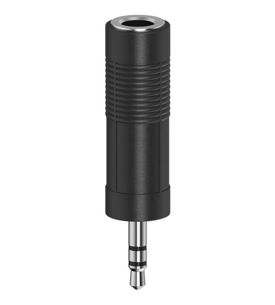 Hama 205196 Audio-Adapter Stecker 3,5 mm Klinke auf 6,35 mm Klinke Buchse  (Schwarz) f&uuml;r 5,99 Euro