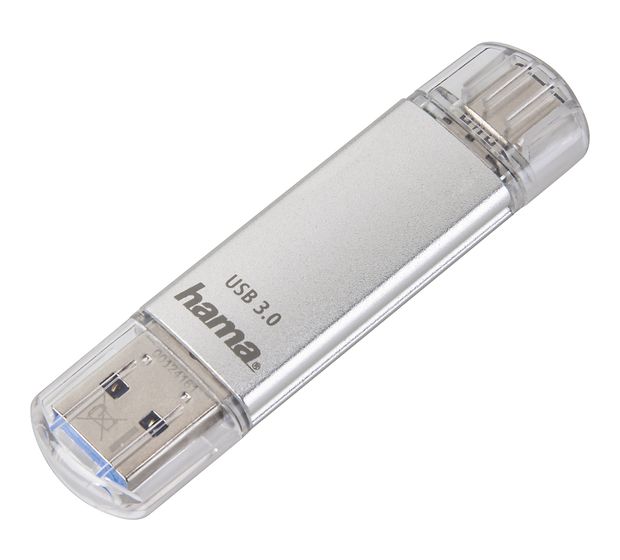 Hama 213108 C-Laeta USB Type-A / USB Type-C Stick 64 GB  (Silber) f&uuml;r 19,49 Euro