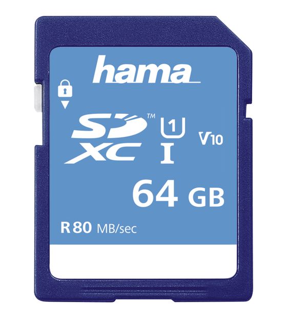 Hama 213110 SDXC Speicherkarte 64 GB Class 1 (U1) Klasse 10 f&uuml;r 23,99 Euro