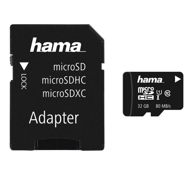 Hama 213114 MicroSDHC Speicherkarte 32 GB Class 1 (U1) Klasse 10 f&uuml;r 16,49 Euro