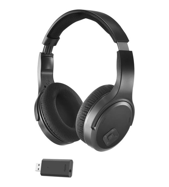 Hama 221847 Fernseh Over Ear Bluetooth Kopfhörer kabelgebunden&kabellos 16 h Laufzeit  (Schwarz) f&uuml;r 74,95 Euro