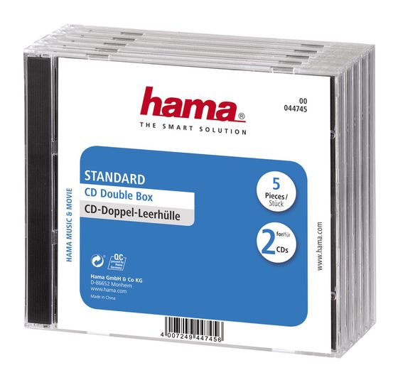 Hama CD Double Jewel Case Standard, Pack 5 f&uuml;r 5,99 Euro