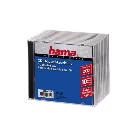 Hama CD Double Jewel Case Standard, Pack 10 f&uuml;r 11,99 Euro