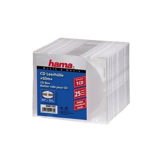 Hama CD Slim Box, 25 pcs./pack f&uuml;r 19,49 Euro