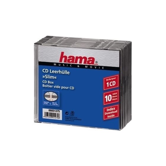 Hama CD Slim Jewel Case, pack 10 f&uuml;r 4,99 Euro