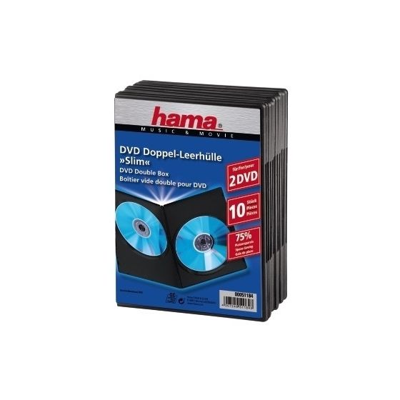 Hama DVD Slim Double-Box 10, Black f&uuml;r 9,49 Euro