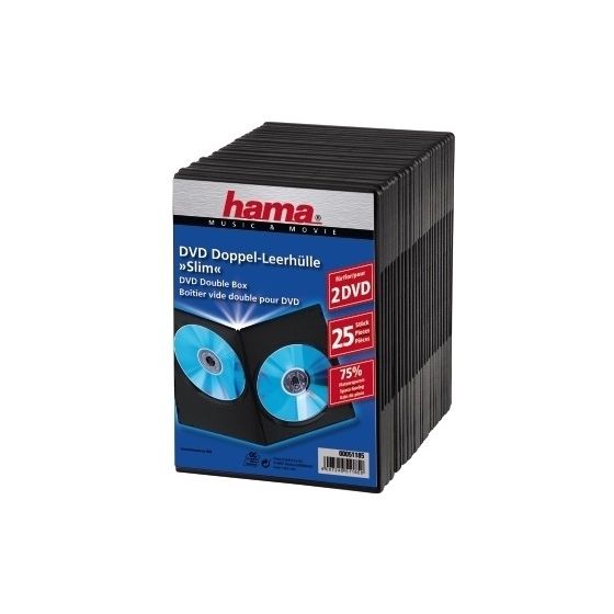 Hama DVD Slim Double-Box 25, Black f&uuml;r 19,99 Euro