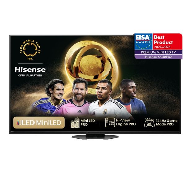 Hisense 65U8NQ MiniLed 165,1 cm (65 Zoll) Fernseher 4K Ultra HD VESA 600 x 400 mm  (Grau) f&uuml;r 1.499,00 Euro